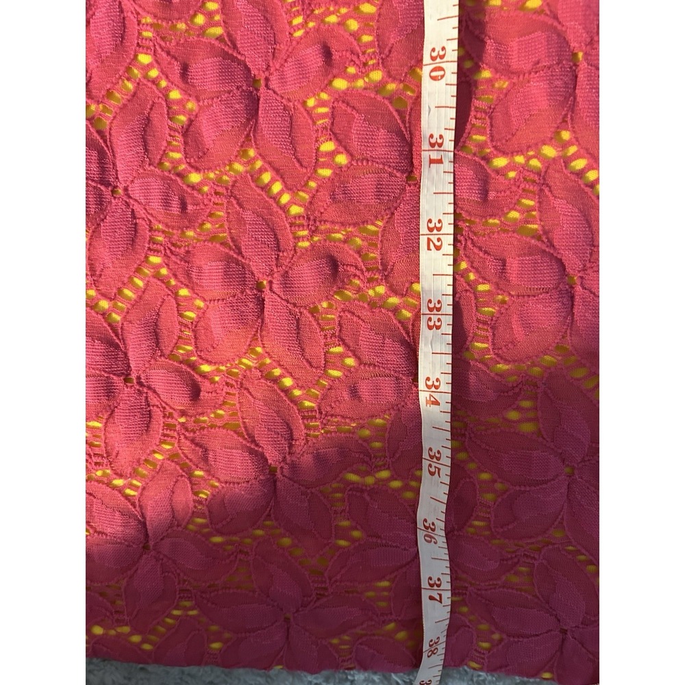 Maggy London Fuchsia Floral Lace Dress 8 Barbiecore Dopamine Decor Bright Neon‎ - Picture 9 of 9